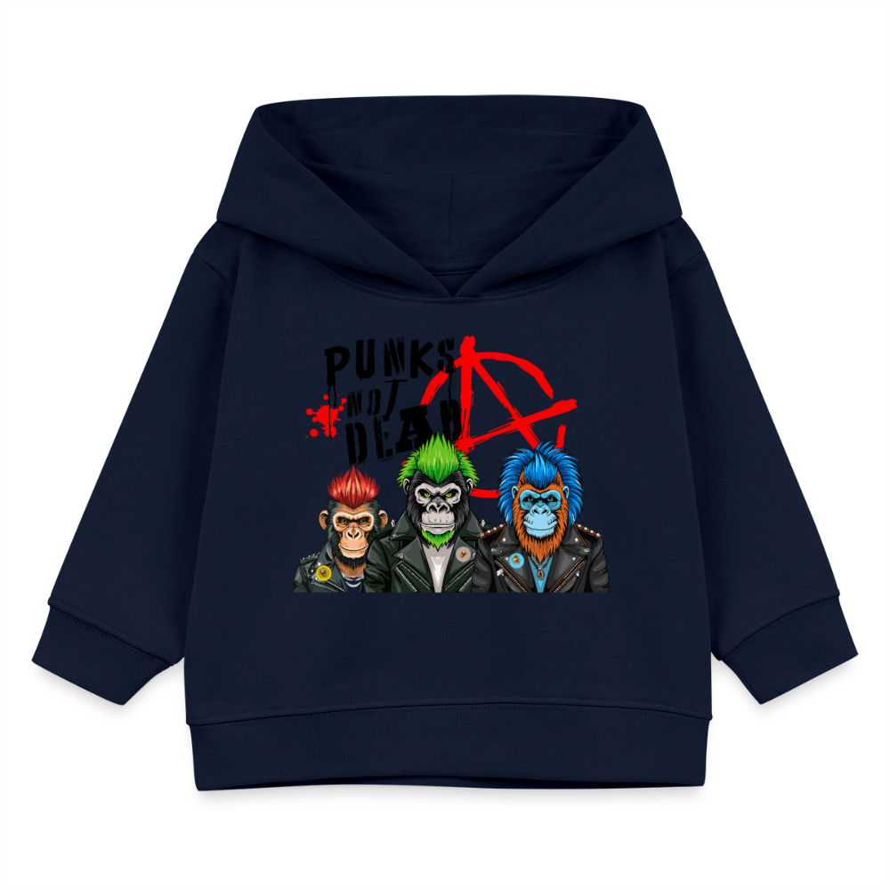 MNJS KIDS Bio Hoodie mit PUNKS NOT DEAD PRINT - Navy