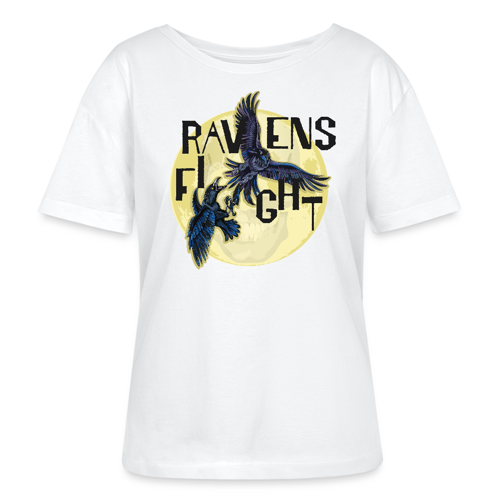 Frauen T-Shirt mit RAVENS FIGHT PRINT - Weiß