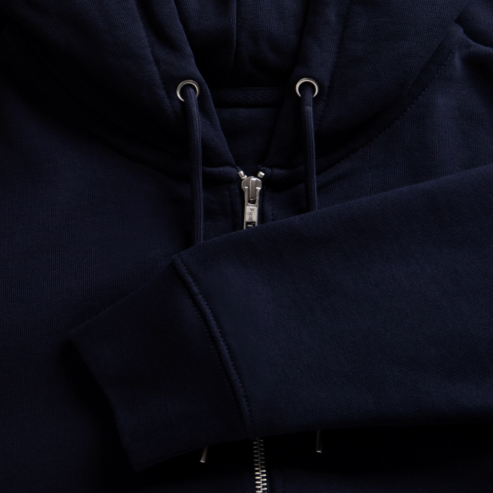 Unisex Bio-Kapuzenjacke mit ROSEN DIE LIEBE UND DER TOD HABEN DORNEN PRINT - Navy