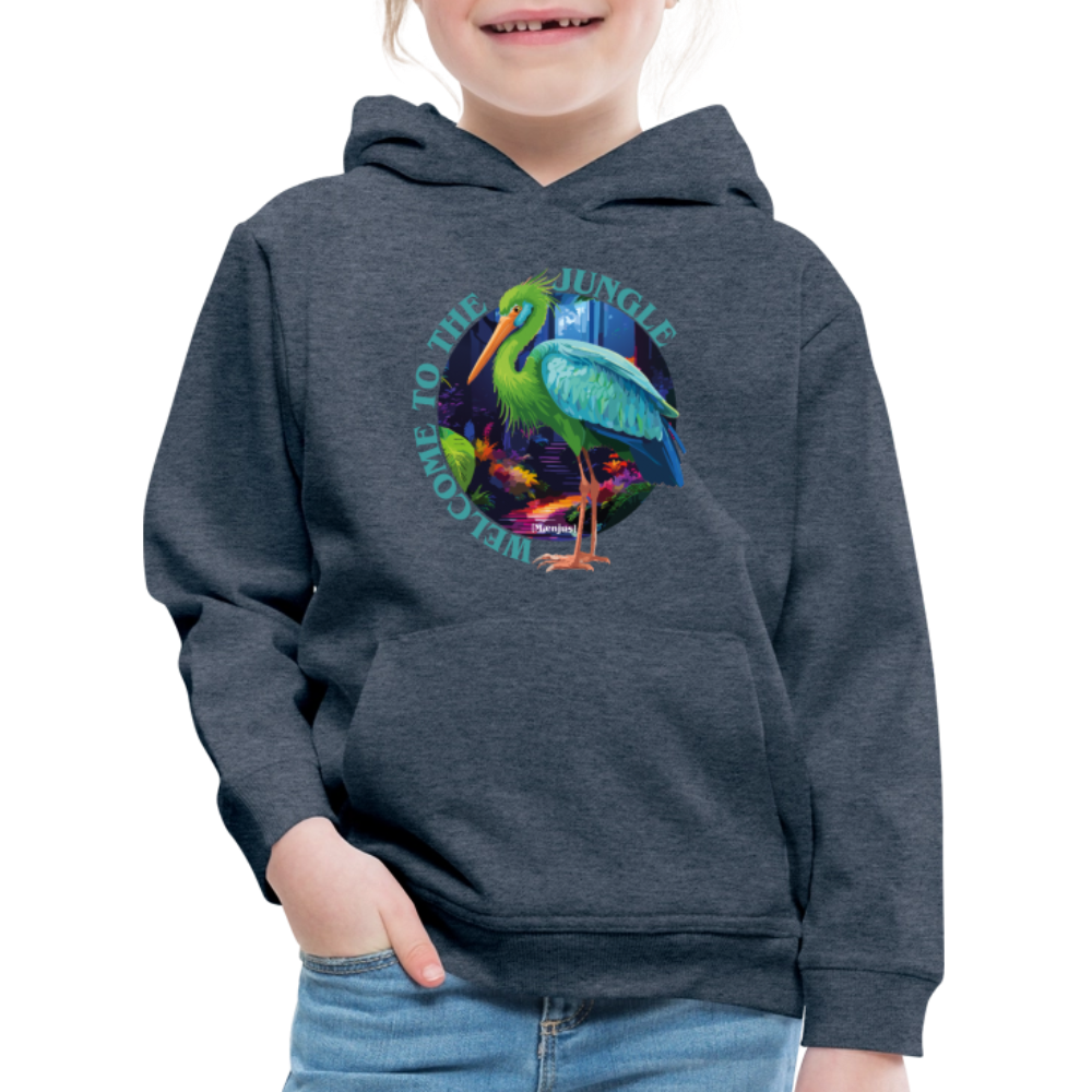 MNJS KIDS Premium Hoodie mit WELCOME TO THE JUNGLE PRINT - Jeansblau