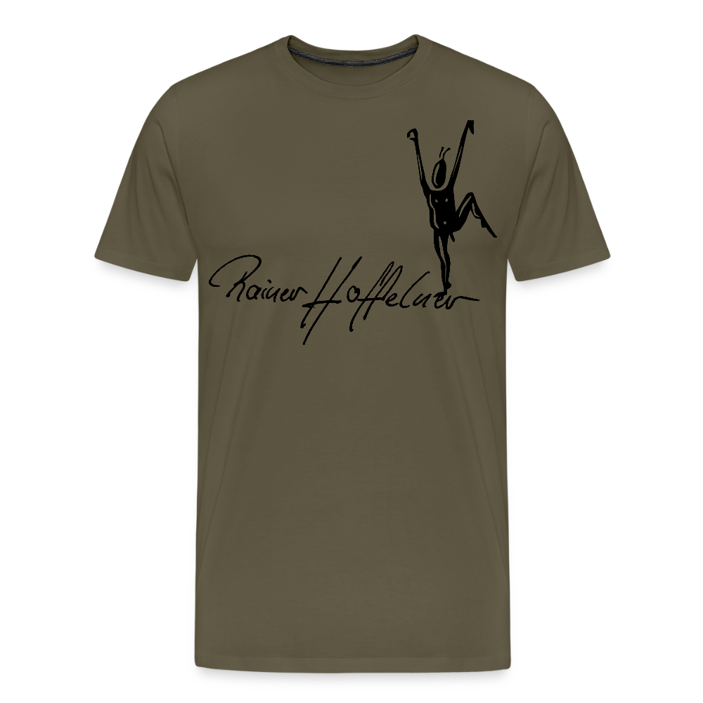 Männer Premium T-Shirt mit TUSCHEMÄNNCHEN PRINT - Khaki