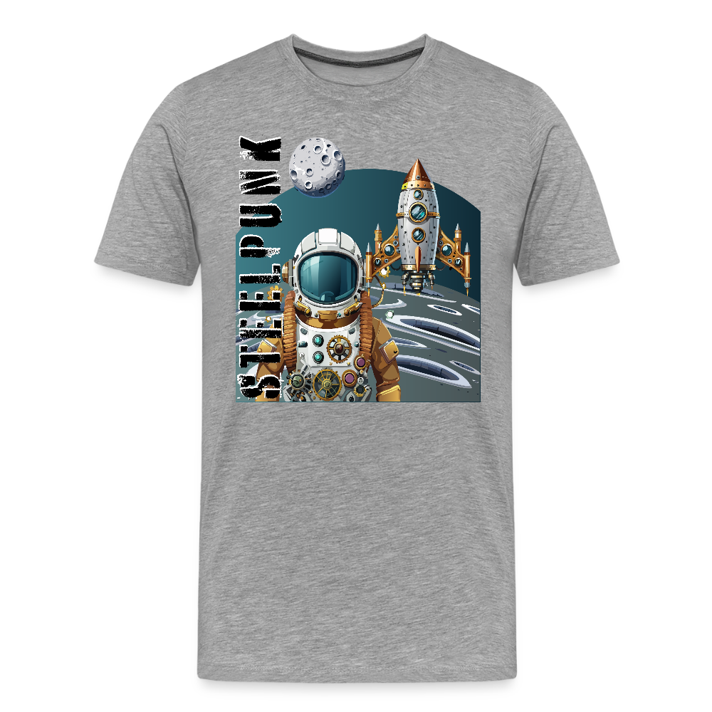 Männer Premium T-Shirt mit STEELPUNK PRINT - Grau meliert