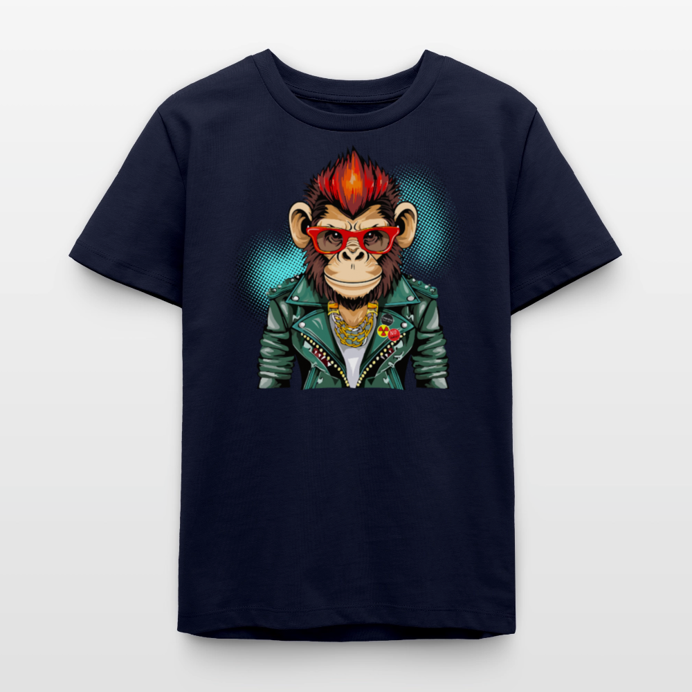 MNJS TEENS Bio T-Shirt mit MONKEY PRINT - Navy