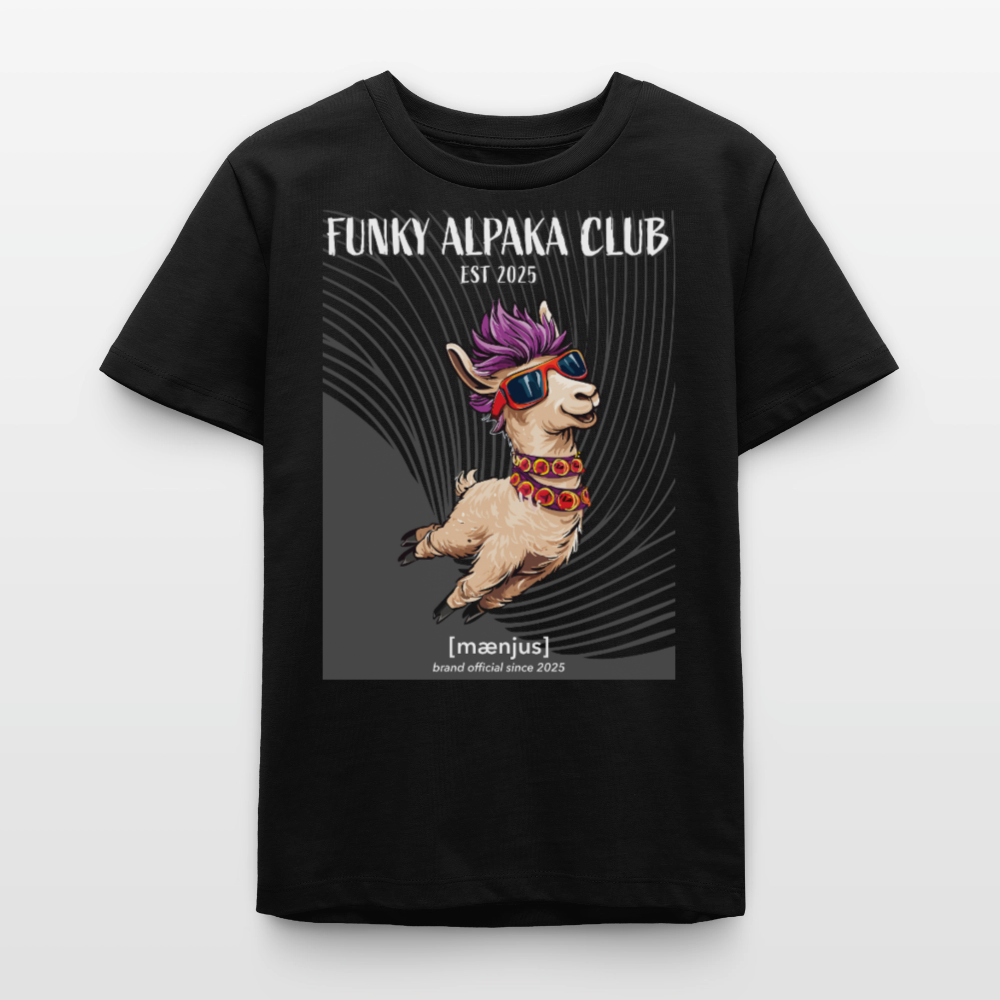 MNJS TEENS Bio T-Shirt mit FUNKY ALPAKA CLUB PRINT - Schwarz