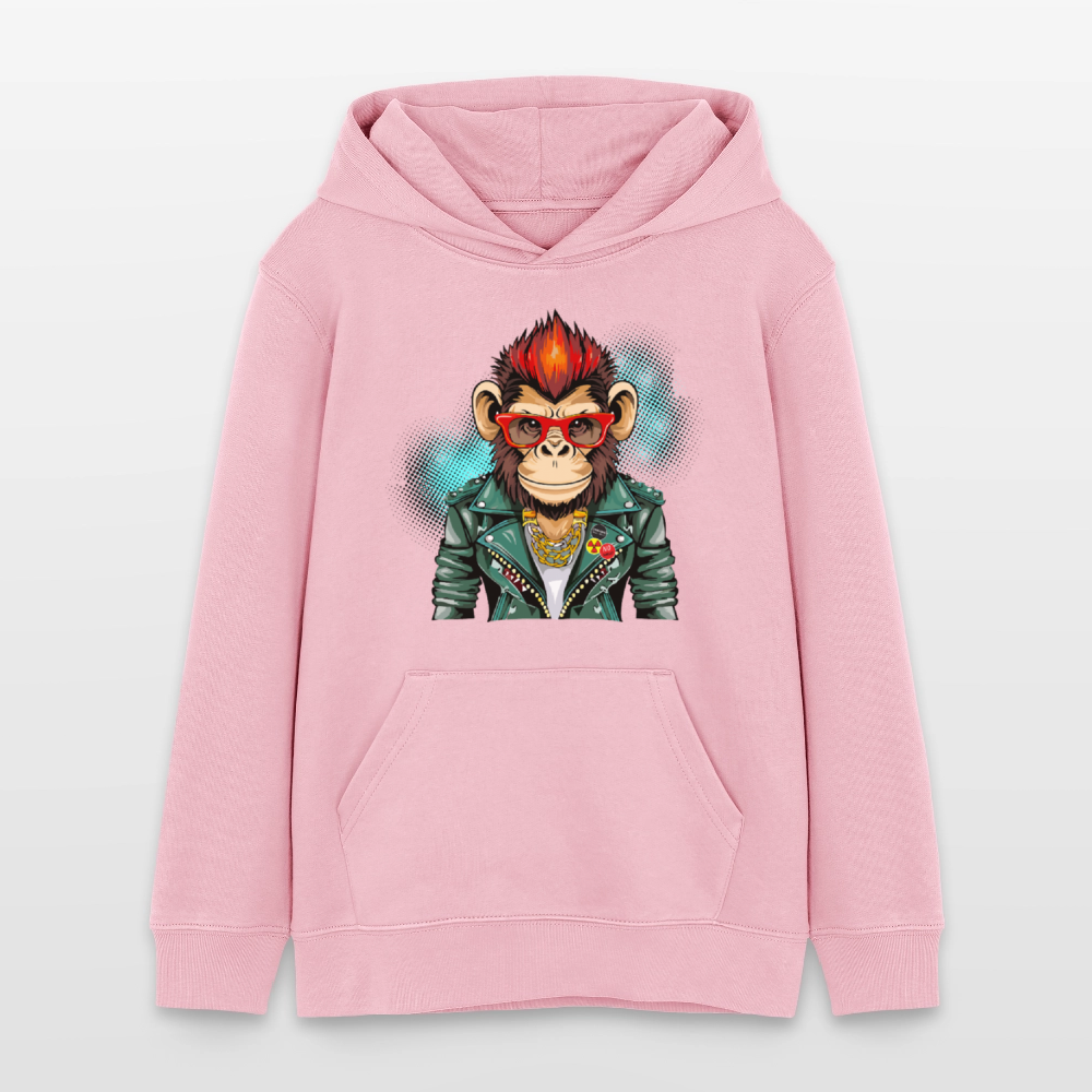 MNJS TEENS Bio-Hoodie mit MONKEY PRINT - Hellrosa