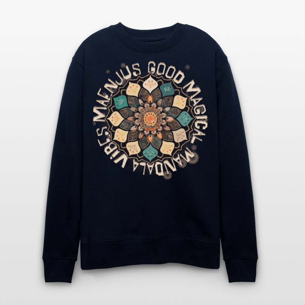 Unisex Bio-Sweatshirt mit MANDALA VIBES PRINT - Navy