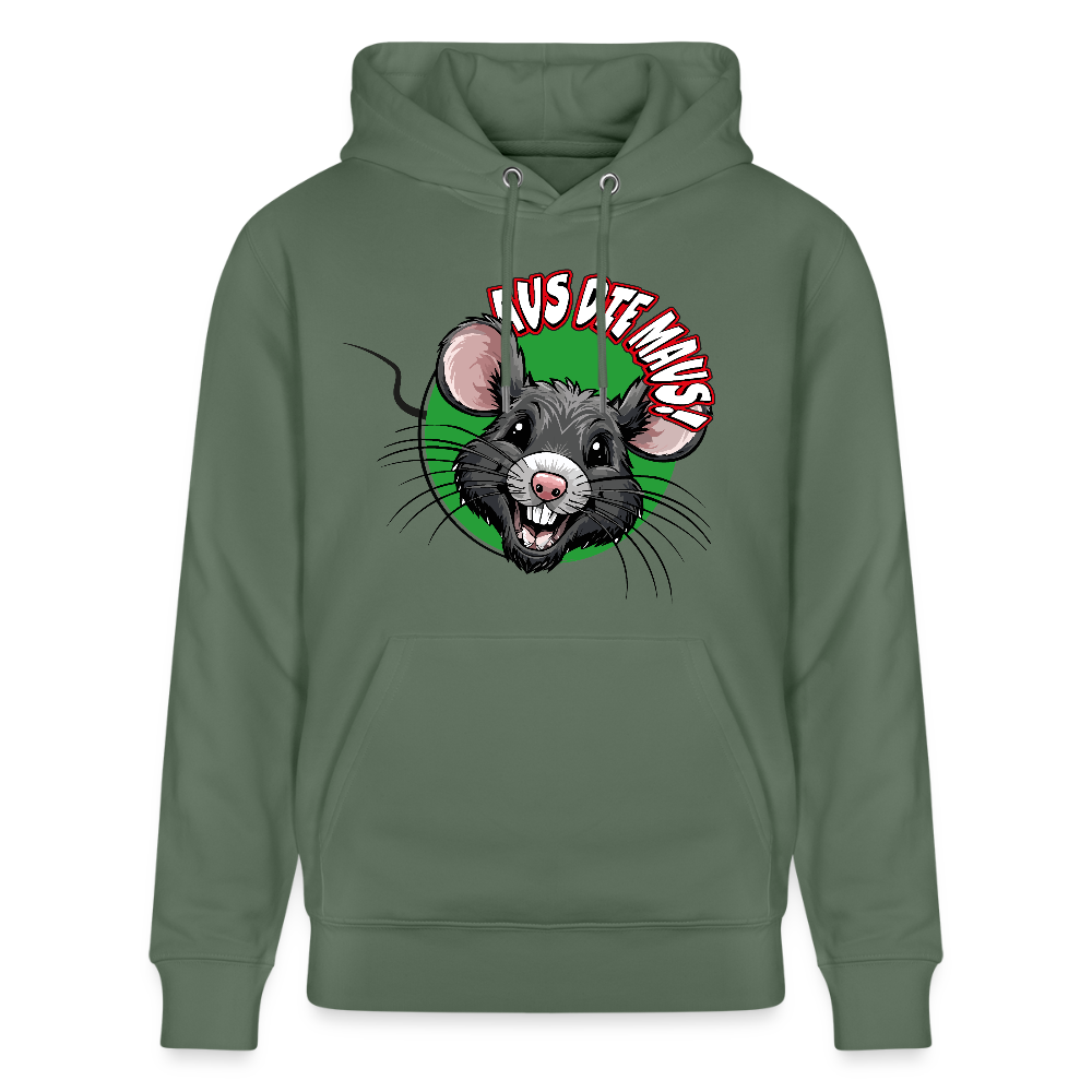 Unisex Hoodie mit AUS DIE MAUS PRINT - Tanngrün