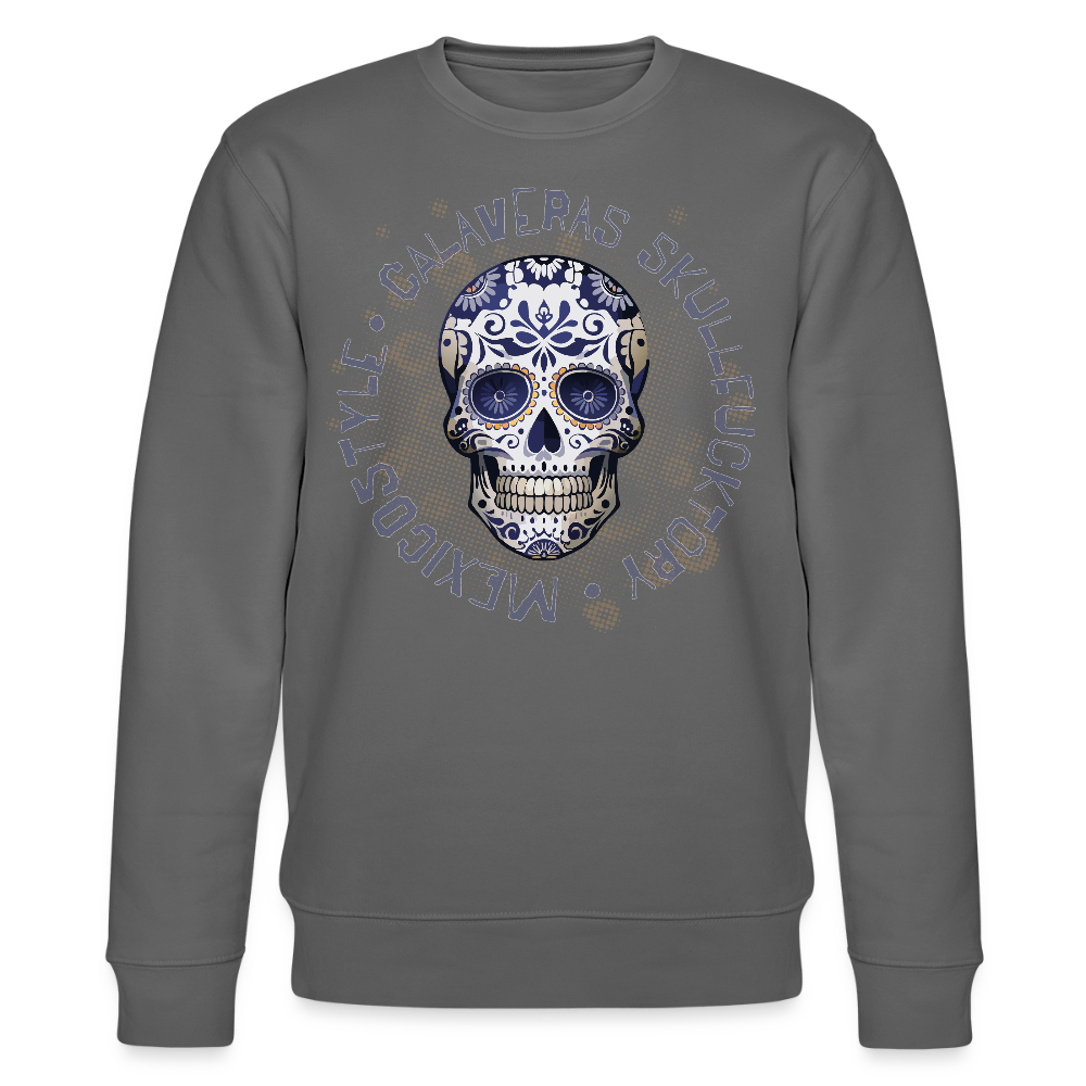 Unisex Bio-Sweatshirt mit CALAVERAS SKULL PRINT - Anthrazit