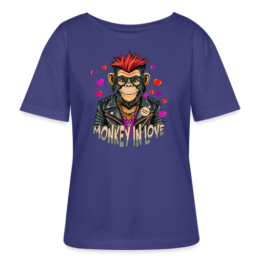 Frauen T-Shirt mit MONKEY IN LOVE PRINT - Dämmerung