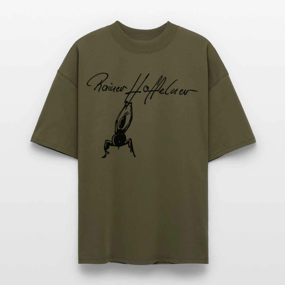 Oversized Unisex T-Shirt mit TUSCHEMÄNNCHEN PRINT - Khaki