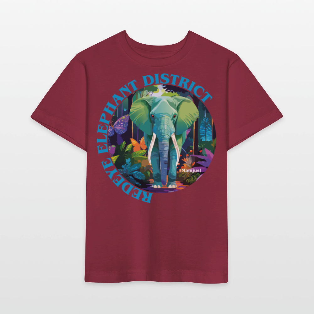 MNJS KIDS T-Shirt mit REDEYE ELEPHANT DISTRICT PRINT - Burgunderrot