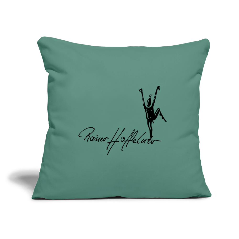 Sofakissenbezug 44 x 44 cm mit TUSCHEMÄNNCHN PRINT - Tanngrün