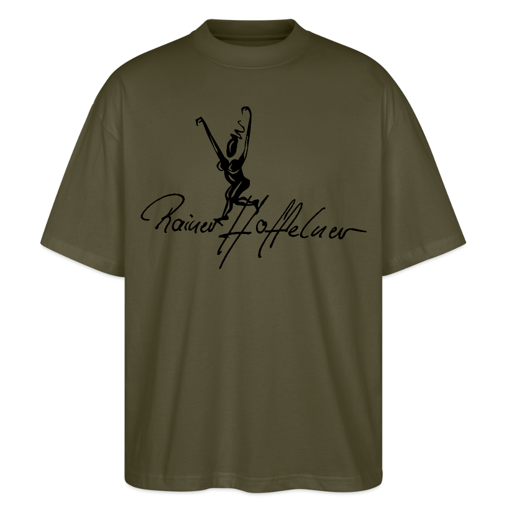 Oversized Unisex T-Shirt mit TUSCHEWEIBCHEN PRINT - Khaki