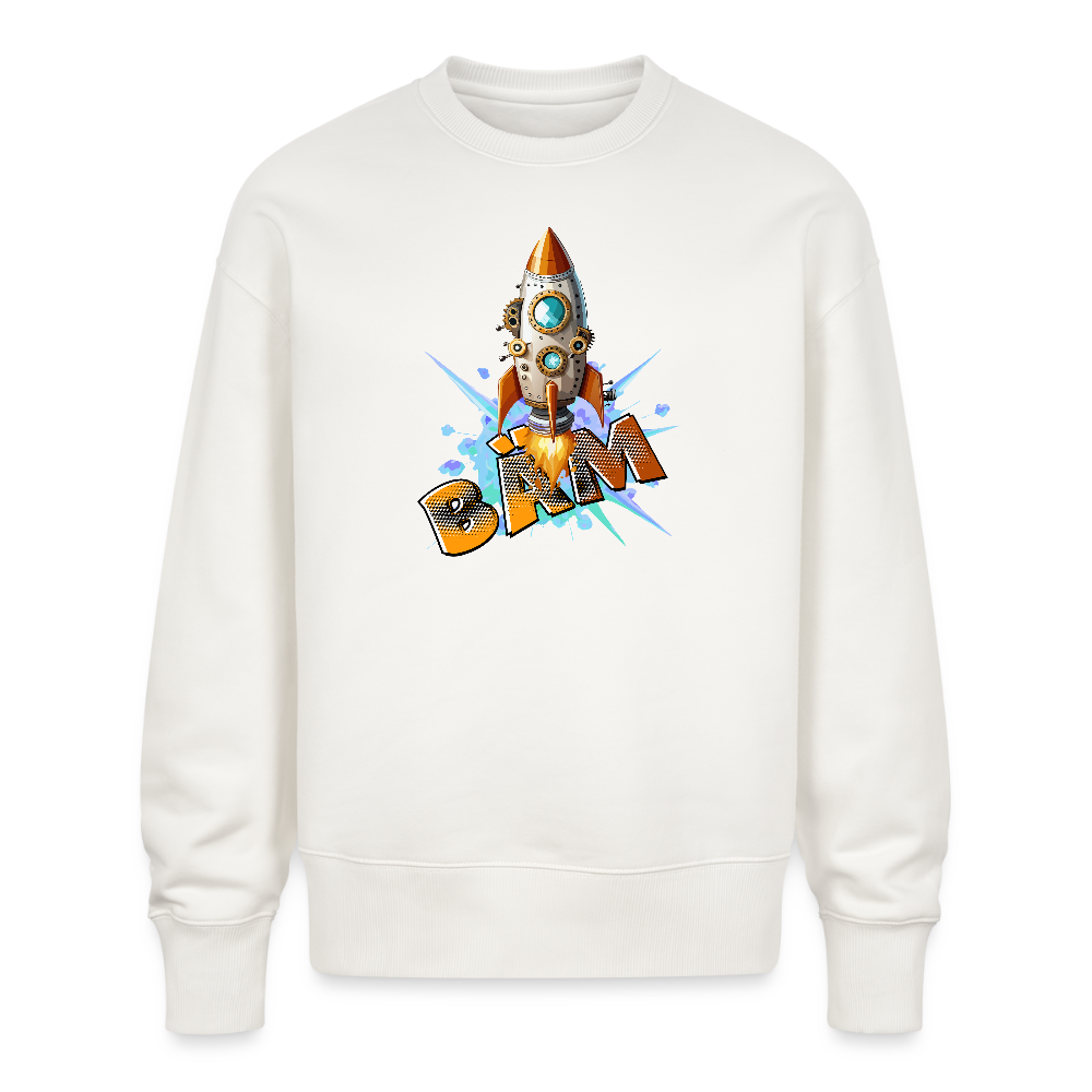 Unisex Oversize Pullover mit RAKETE PRINT - OFF WHITE