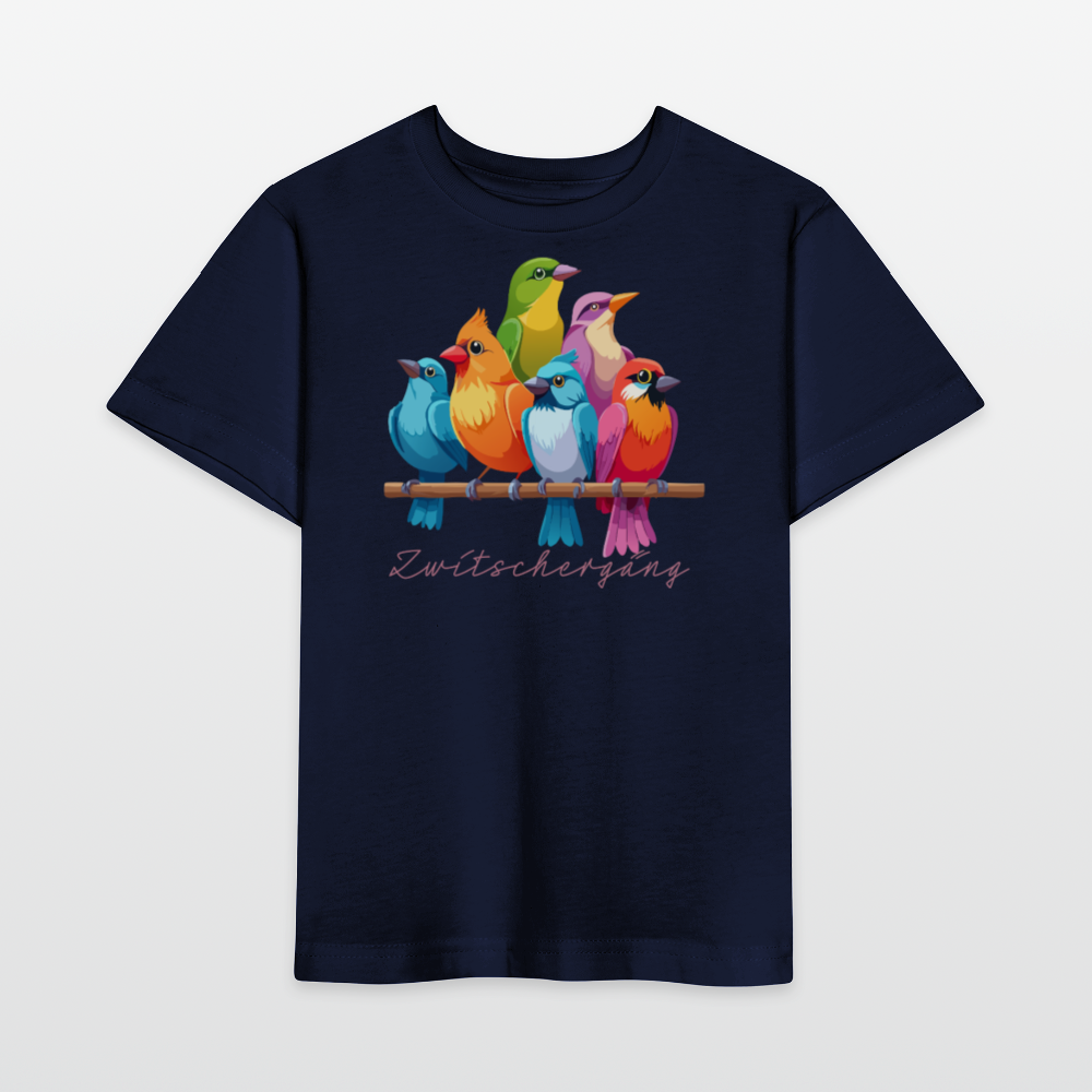 Kinder T-Shirt MINI mit Zwitschergäng Print - Navy