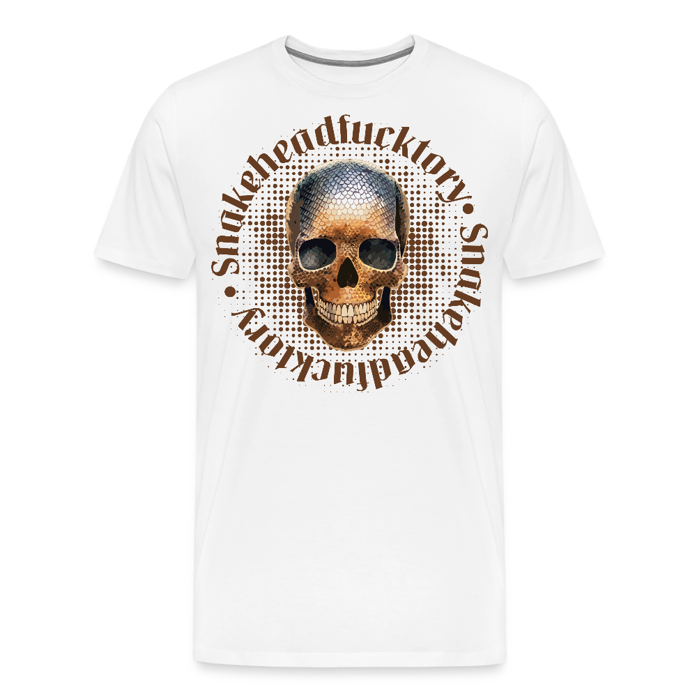 Männer Premium T-Shirt mit SNAKEHEAD SKULL PRINT - Weiß