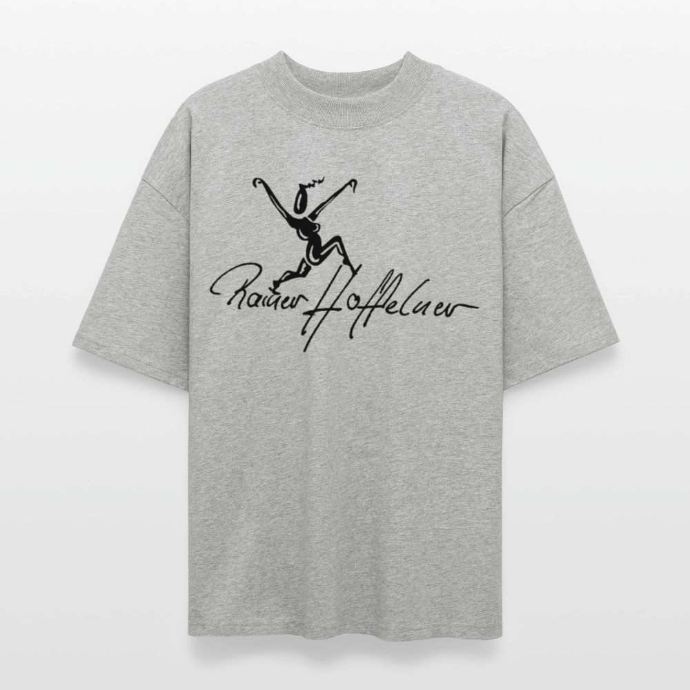 Oversized Unisex T-Shirt mit TUSCHEWEIBCHEN PRINT - Grau meliert