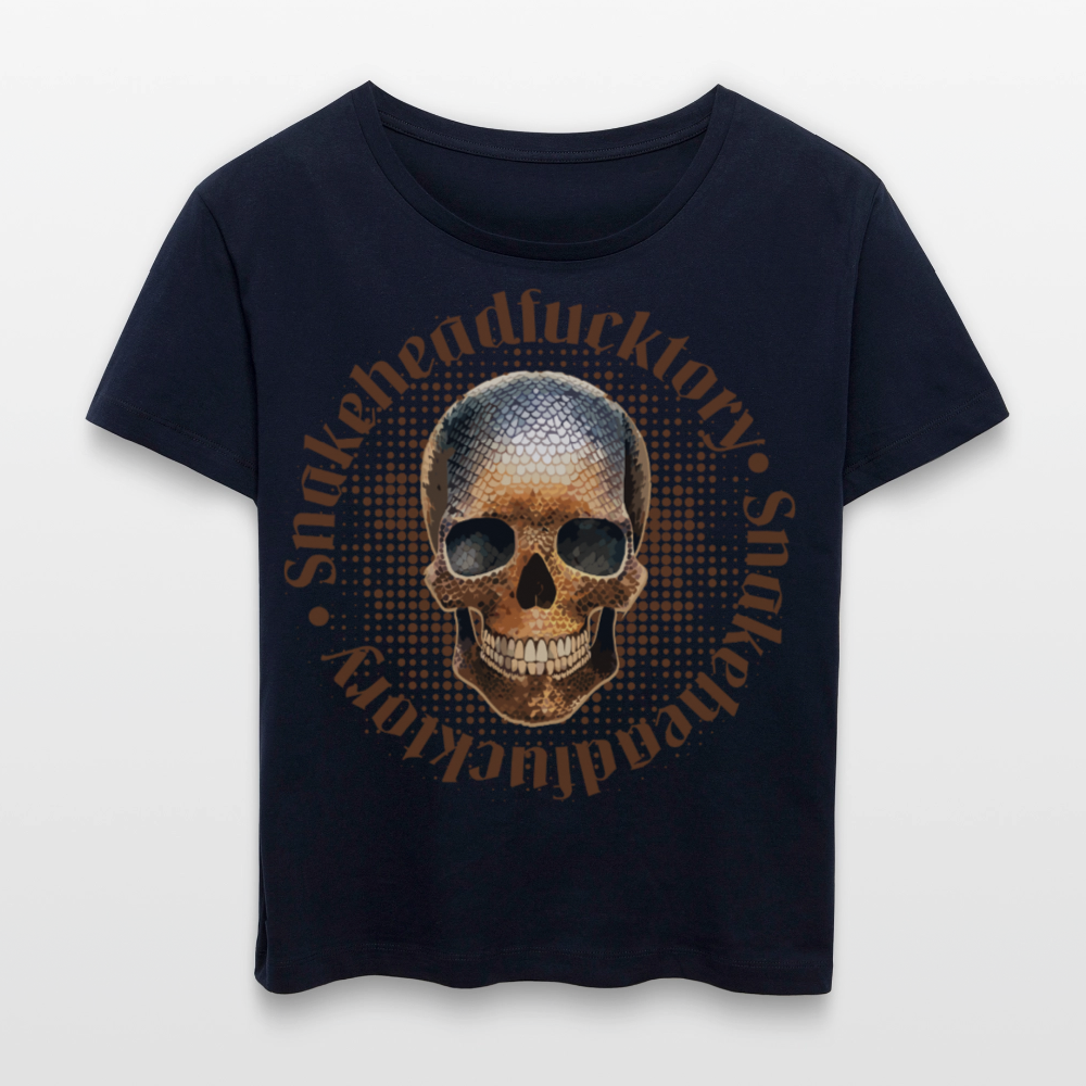 Frauen T-Shirt mit SNAKEHEAD SKULL PRINT - Navy