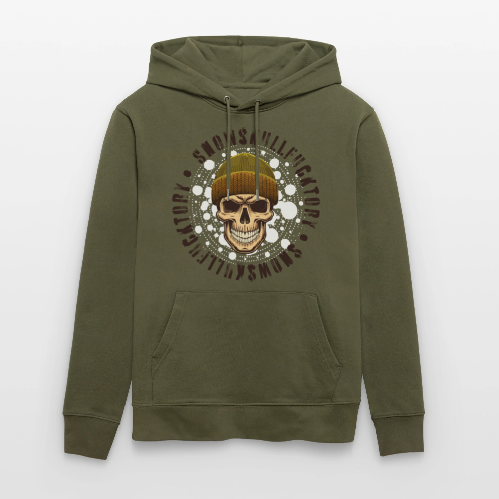 Unisex Hoodie mit SNOWSKULL PRINT - Khaki Grün