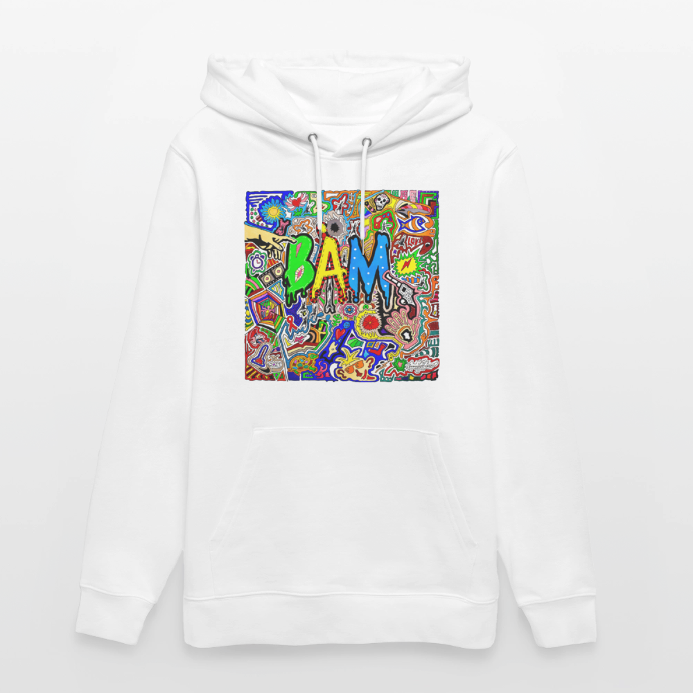 Unisex Bio-Hoodie mit BÄM PRINT - Weiß