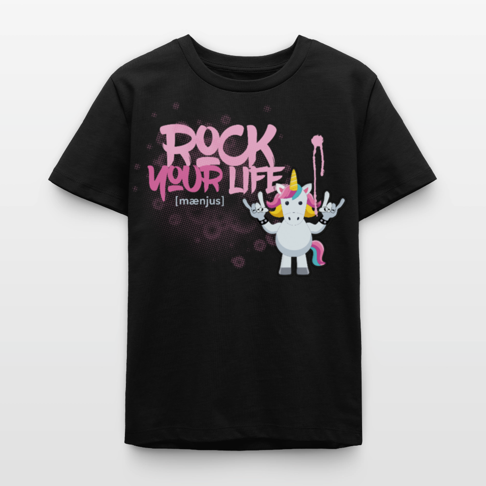 MNJS TEENS Bio T-Shirt mit ROCK YOUR LIFE PRINT - Schwarz