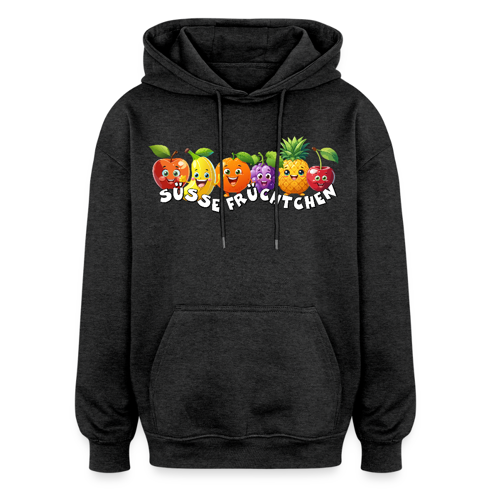 Oversized Unisex Hoodie mit SÜSSE FRÜCHTCHEN PRINT - Anthrazit