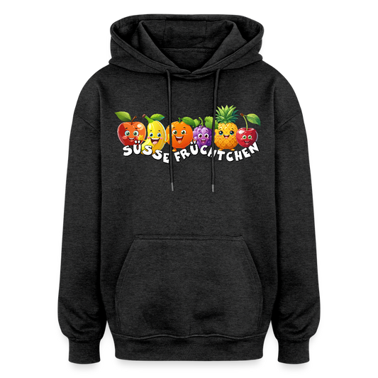 Oversized Unisex Hoodie mit SÜSSE FRÜCHTCHEN PRINT - Anthrazit