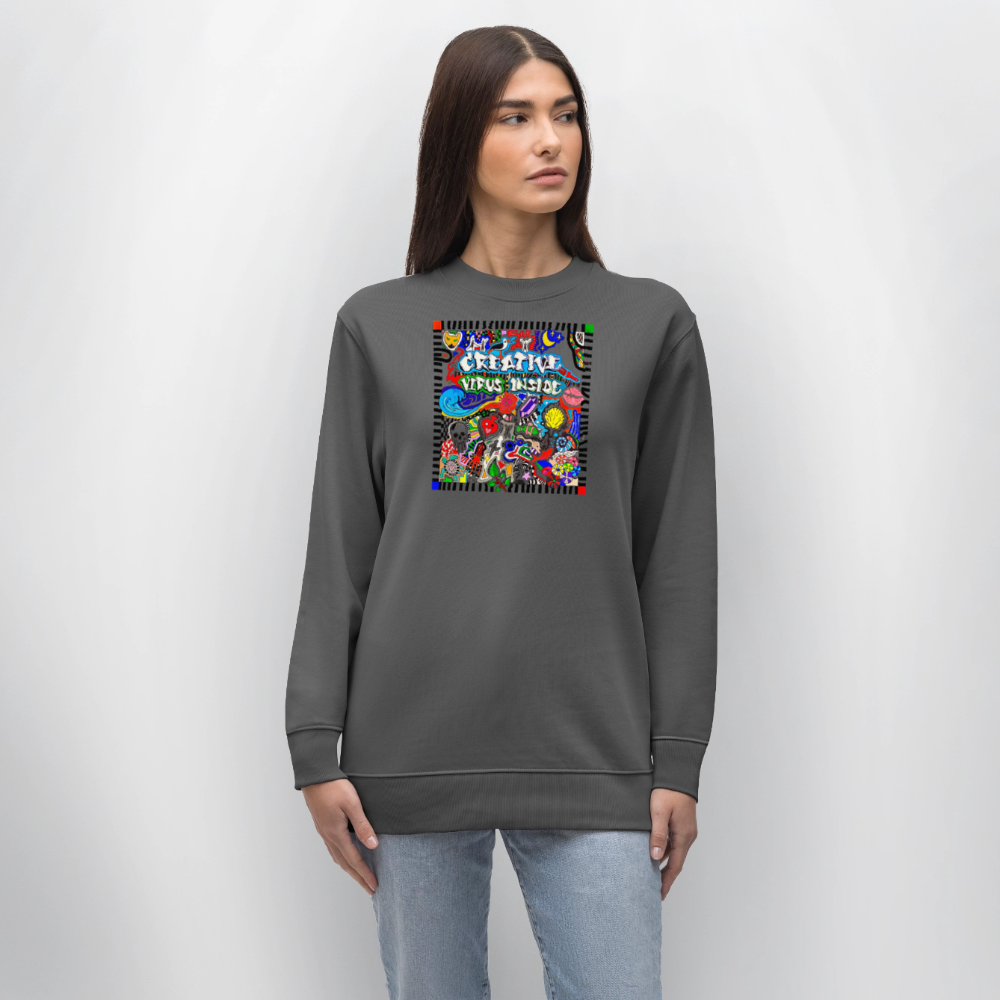 Unisex Bio-Sweatshirt mit CREATIVE VIRUS INSIDE PRINT - Anthrazit