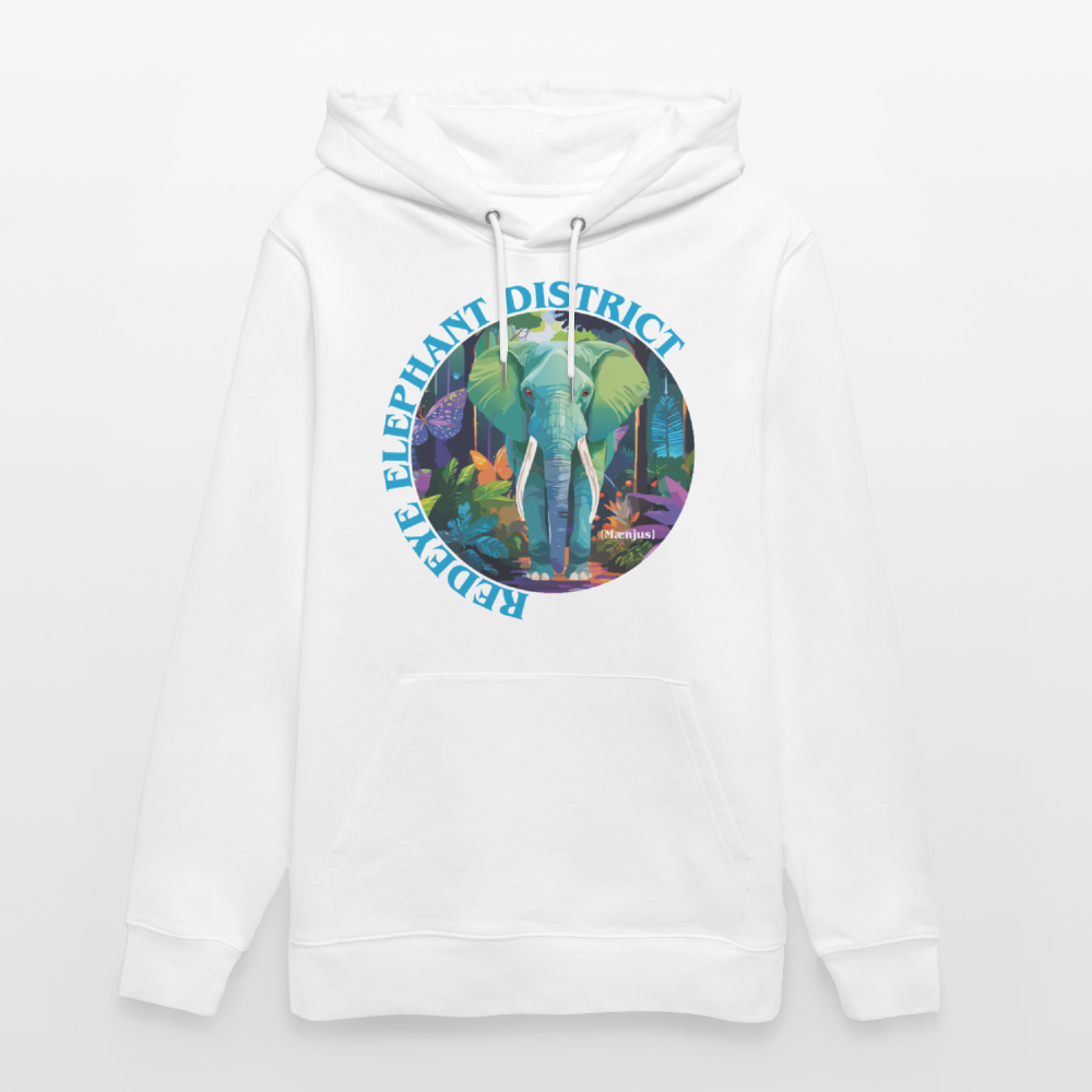 Unisex Bio-Hoodie mit REDEYE ELEPHANT DISTRICT PRINT - Weiß
