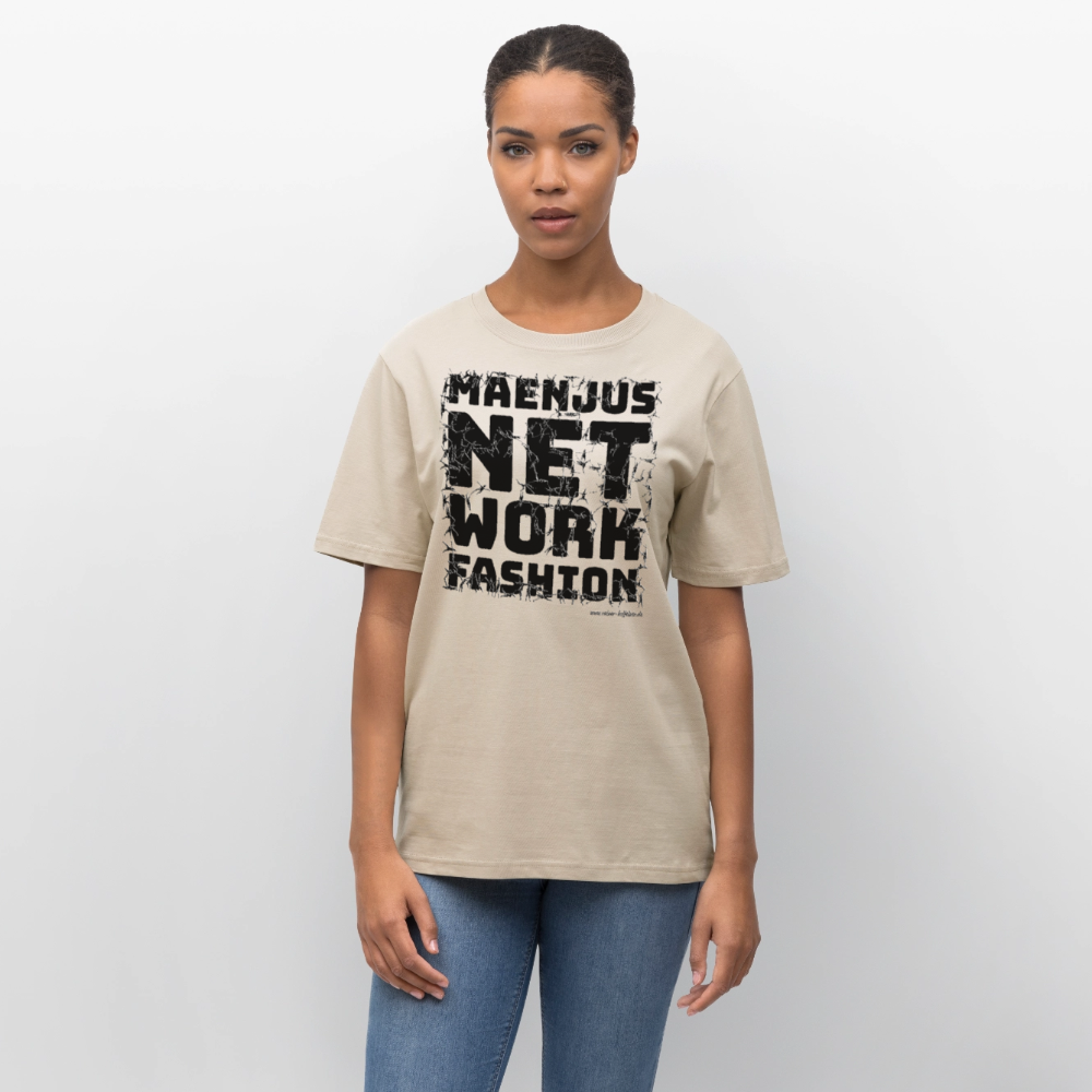 Unisex Bio-T-Shirt mit MAENJUS NETWORK FASHION PRINT - Weißgrau