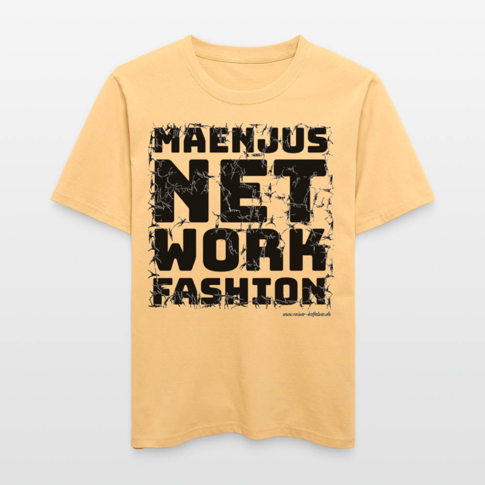 Unisex Bio-T-Shirt mit MAENJUS NETWORK FASHION PRINT - Hellgelb