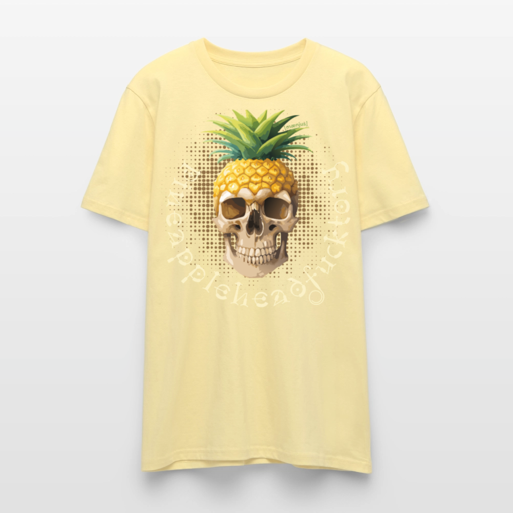Unisex T-Shirt mit PINEAPPLEHEAD SKULL PRINT Vorderseite - Creme