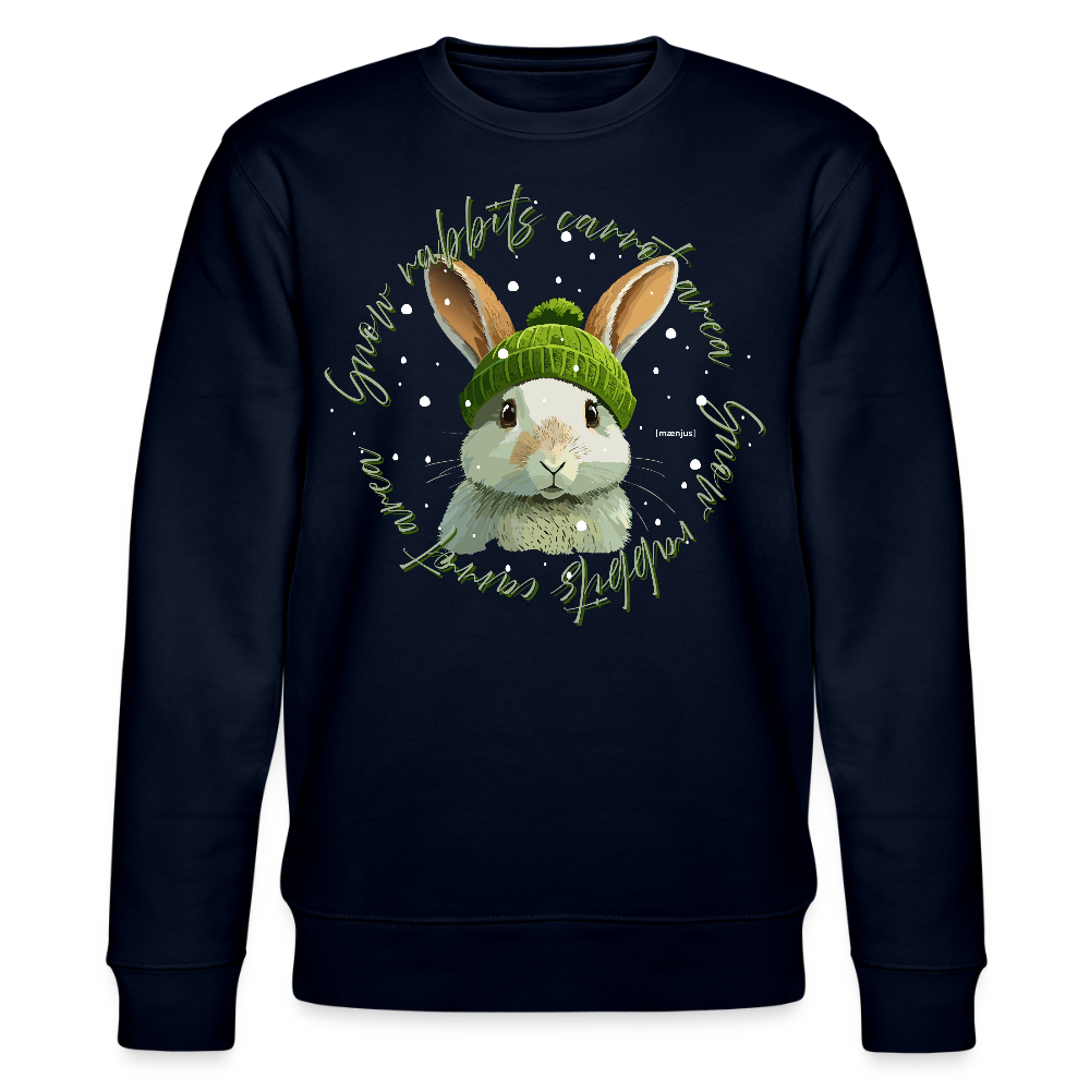 Unisex Bio-Sweatshirt mit SNOW RABBITS CARROT AREA PRINT - Navy