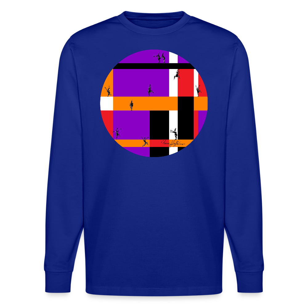 Unisex Bio-Langarmshirt mit DYNAMIC FIELDS PRINT - Königsblau