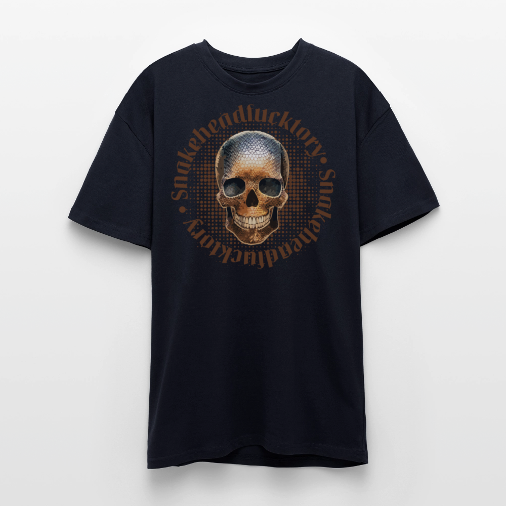 Heavy Oversize T-Shirt mit SNAKEHEAD SKULL PRINT - French Navy