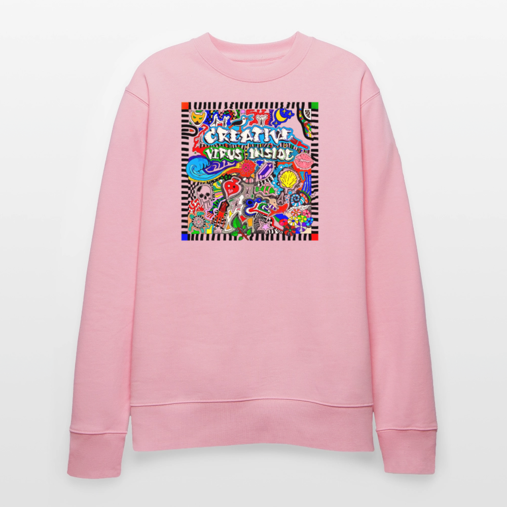Unisex Bio-Sweatshirt mit CREATIVE VIRUS INSIDE PRINT - Hellrosa