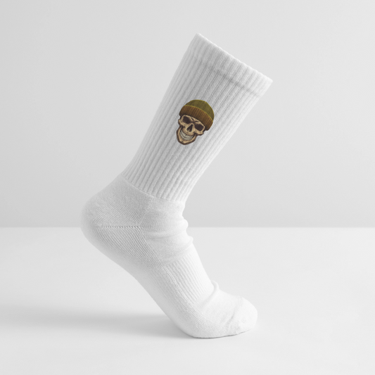 Tennissocken mit SNOWSKULL Print - Weiß