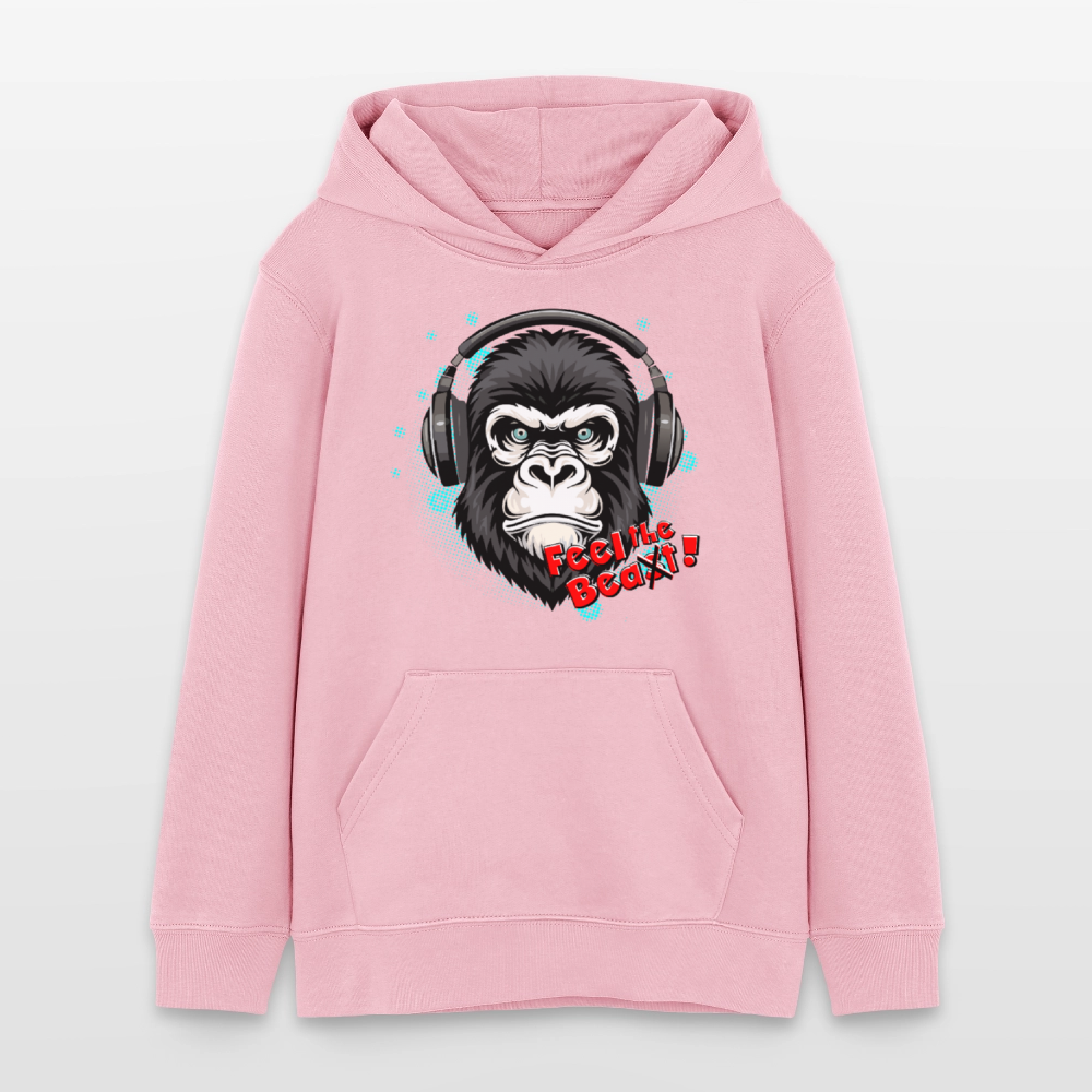 MNJS TEENS Bio-Hoodie mit FEEL THE BEAST PRINT - Hellrosa