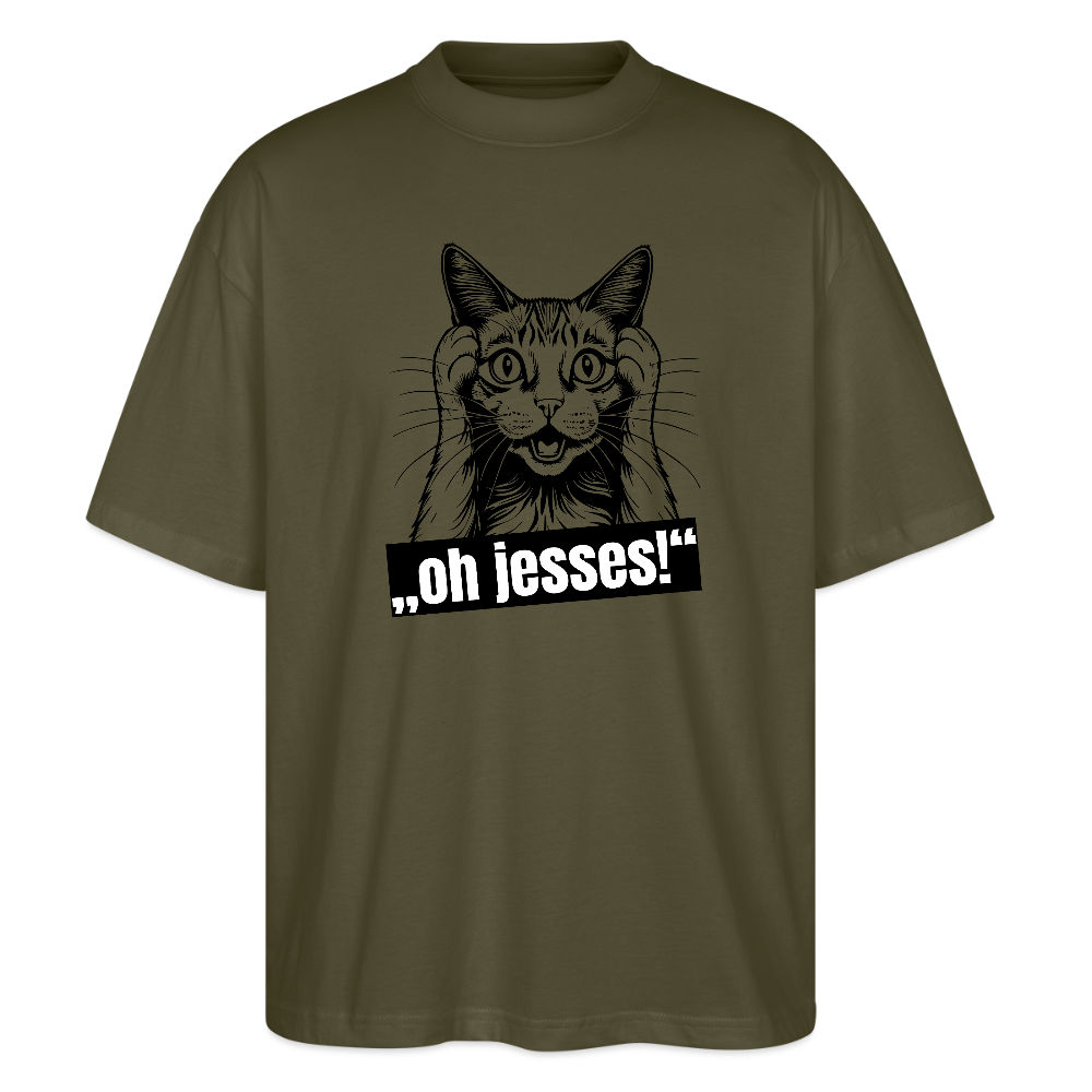 Oversized Unisex T-Shirt mit OH JESSES PRINT - Khaki