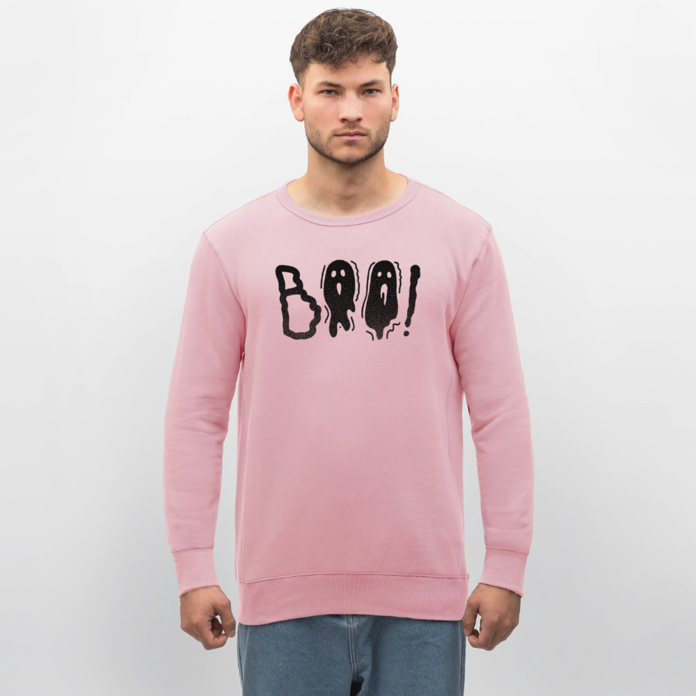 Unisex Bio-Sweatshirt mit BOO! PRINT - Hellrosa