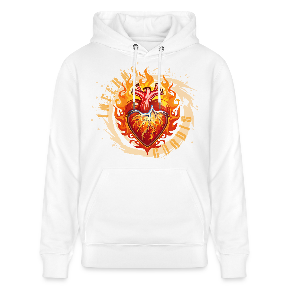 Unisex Bio-Hoodie mit FEUERHERZ PRINT - Weiß