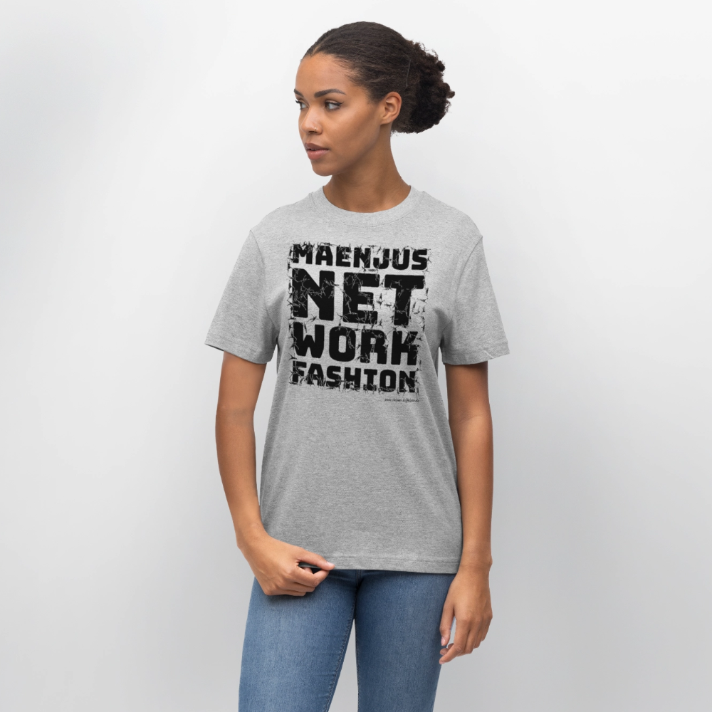 Unisex Bio-T-Shirt mit MAENJUS NETWORK FASHION PRINT - Grau meliert