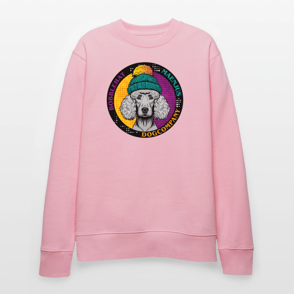 Unisex Bio-Sweatshirt mit BOBBLEHAT DOGCOMPANY PRINT - Hellrosa