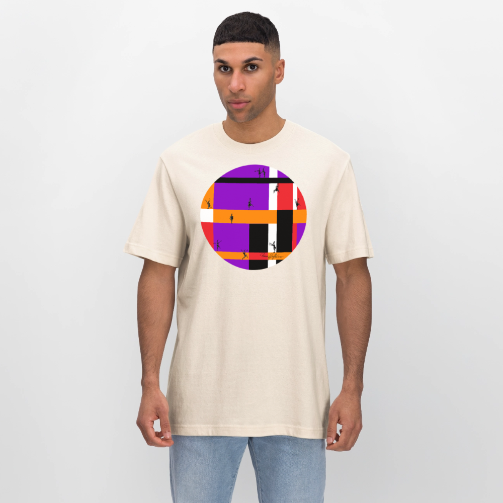 Relaxed Fit Unisex Bio-T-Shirt mit DYNAMIC FIELDS PRINT - Naturweiß