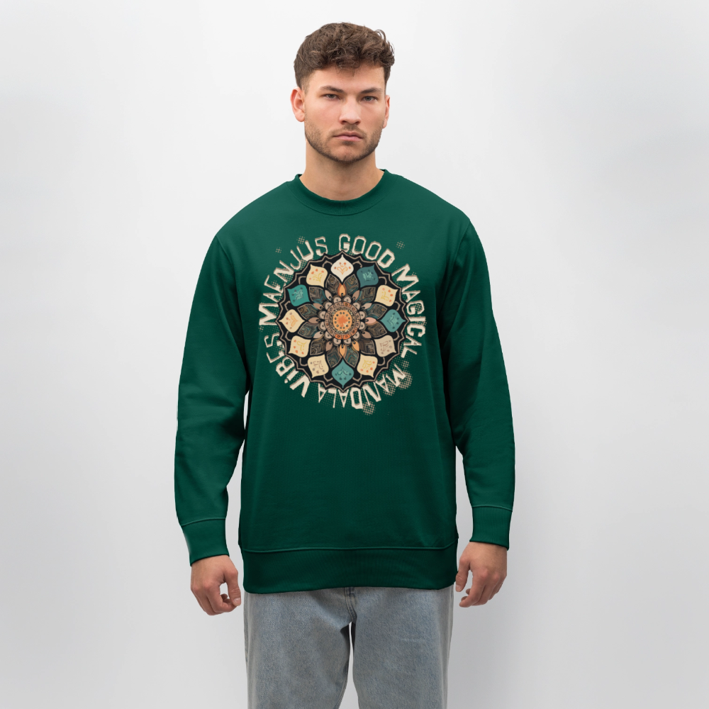 Unisex Bio-Sweatshirt mit MANDALA VIBES PRINT - Forest