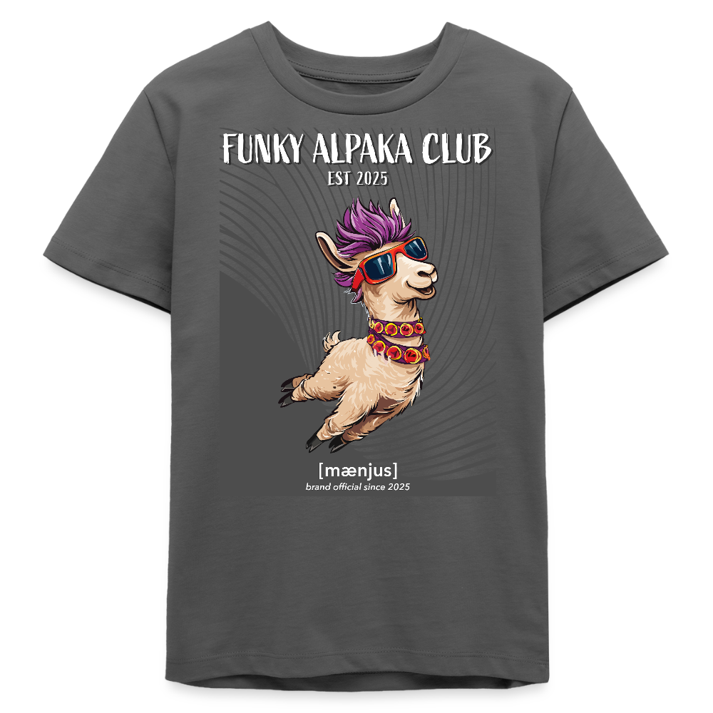 MNJS TEENS Bio T-Shirt mit FUNKY ALPAKA CLUB PRINT - Anthrazit