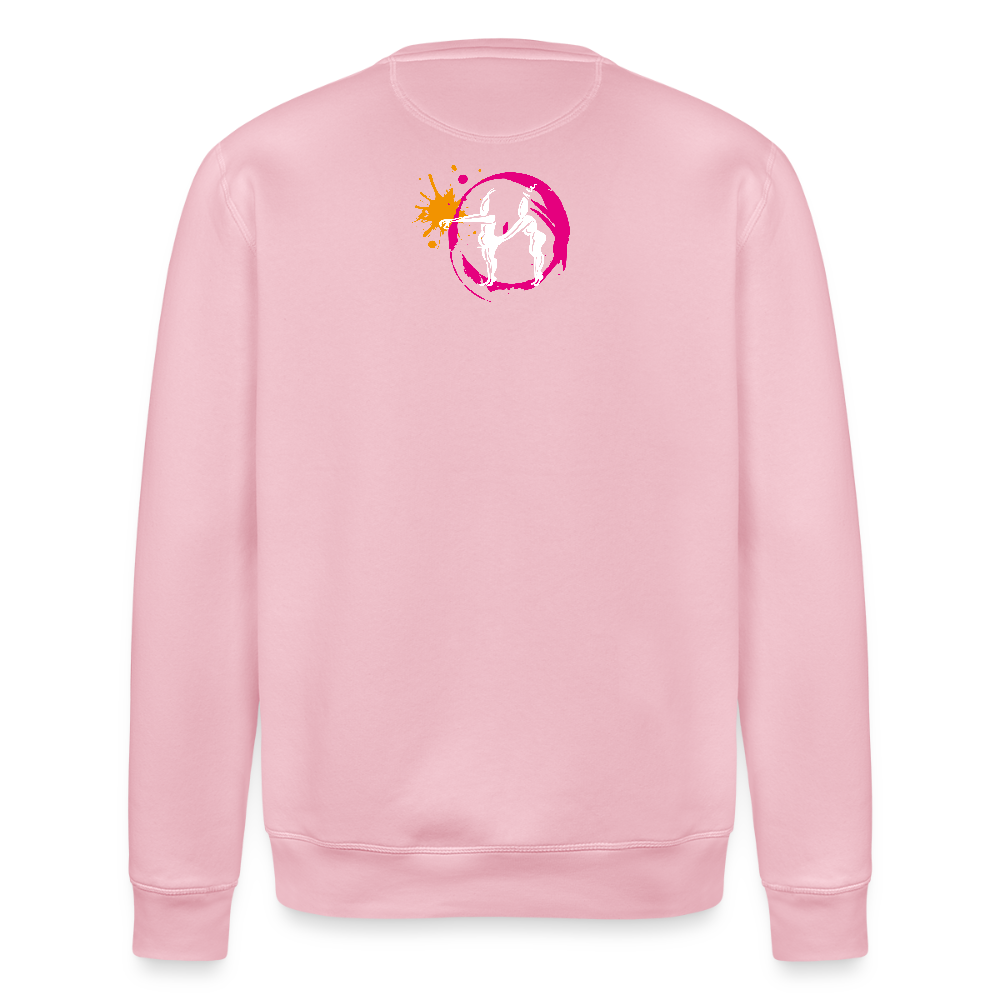 Unisex Bio-Sweatshirt mit ES ESKALIERT EH PRINT - Hellrosa