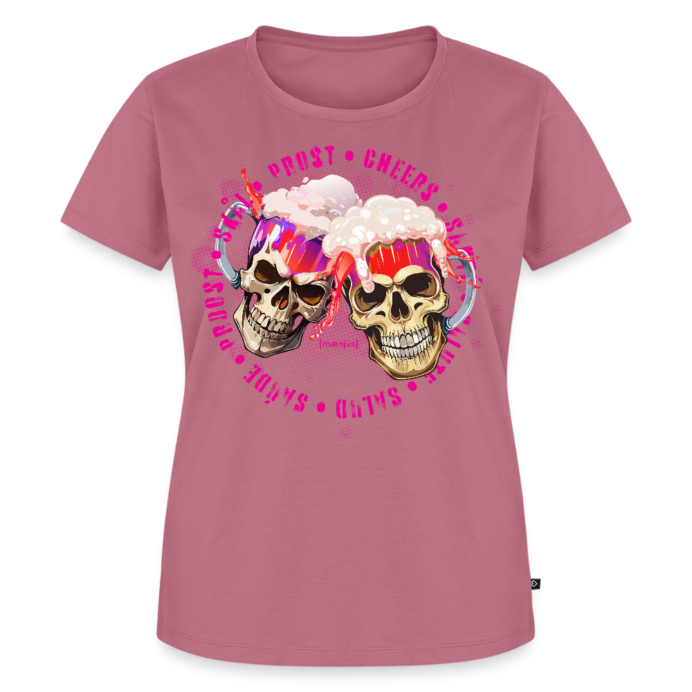 Frauen Premium T-Shirt mit OKTOBERFEST SKULL GIRL PRINT - Mauve