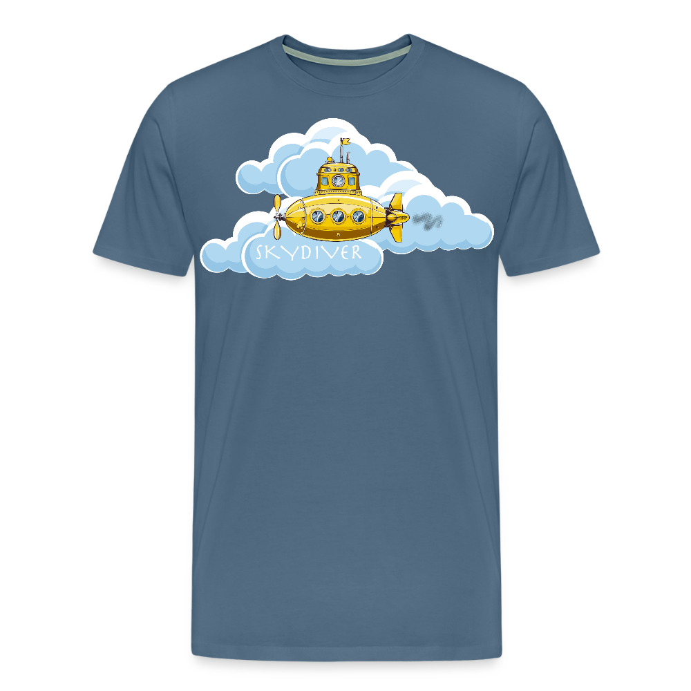 Männer Premium T-Shirt mit SKYDIVER PRINT - Blaugrau