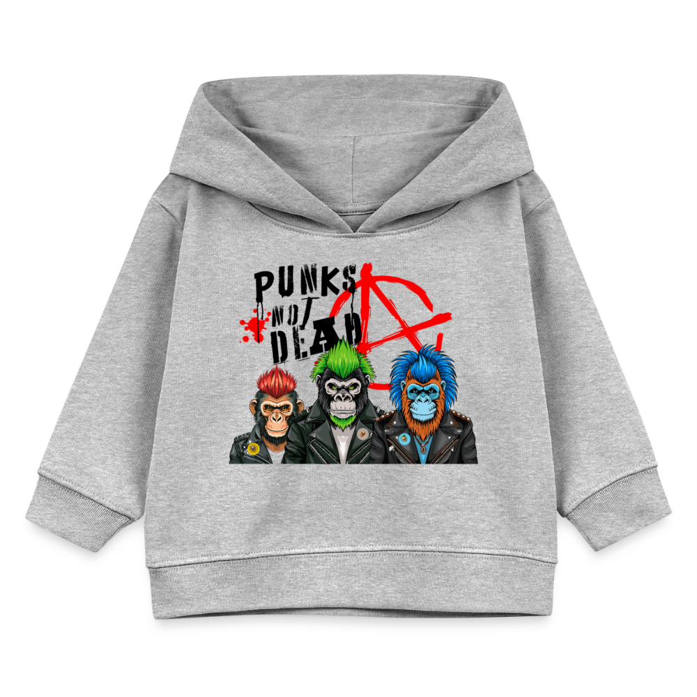 MNJS KIDS Bio Hoodie mit PUNKS NOT DEAD PRINT - Grau meliert